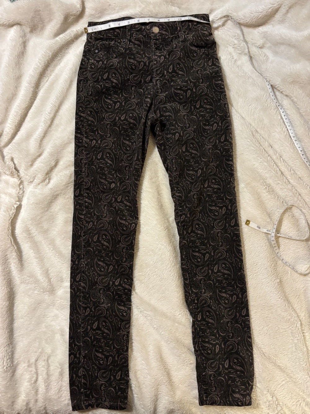 Anthropologie Black Paisley Skinny Pants